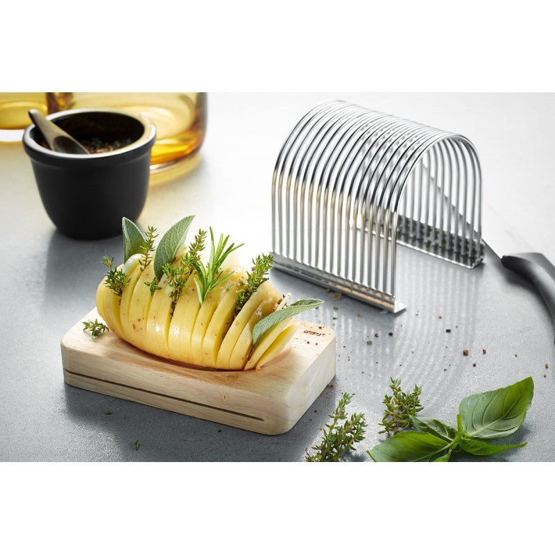 Coupe-pommes de terre en éventail Hassel en inox et bois Gefu - Mathon - 2