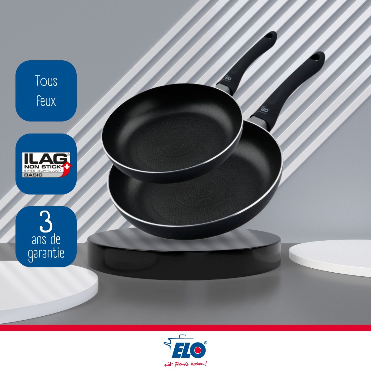 Lot de 2 poêles à frire de 24 cm et 28 cm  Smart Life Elo - Mathon - 5