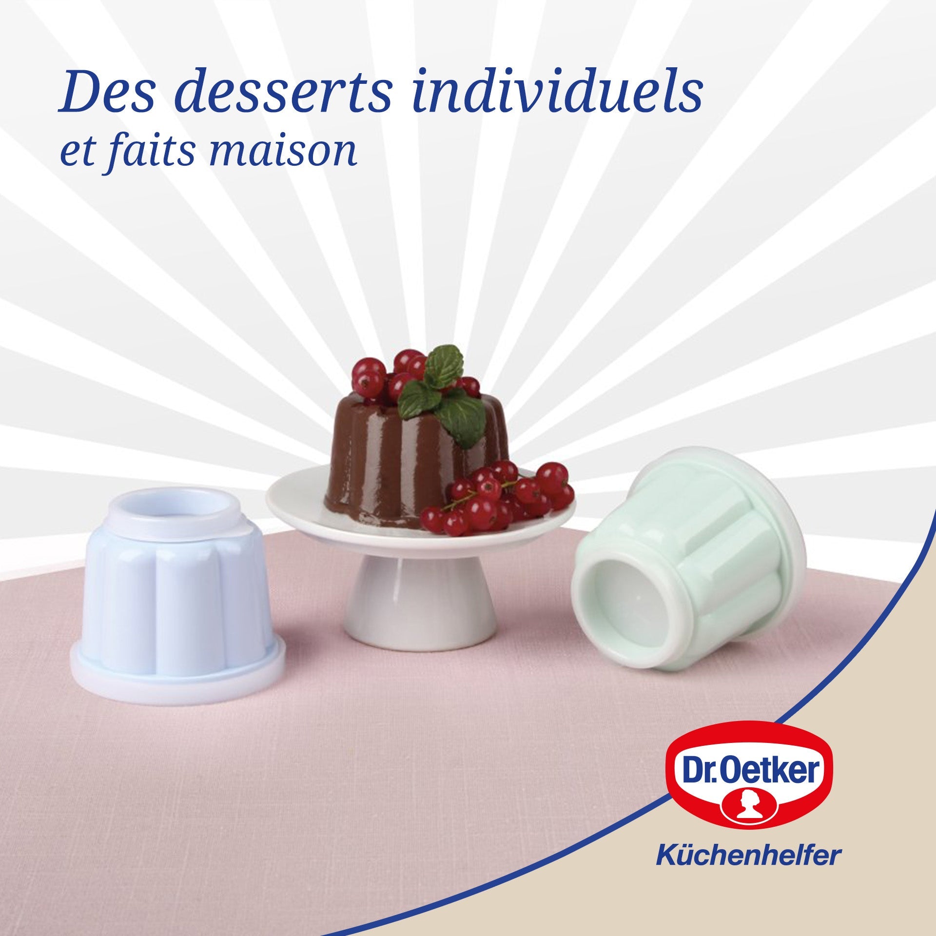 Lot de 6 moules à flans avec couvercle 6,3 x 7,5 cm Dr. Oetker Rétro Dr. Oetker - Mathon - 4