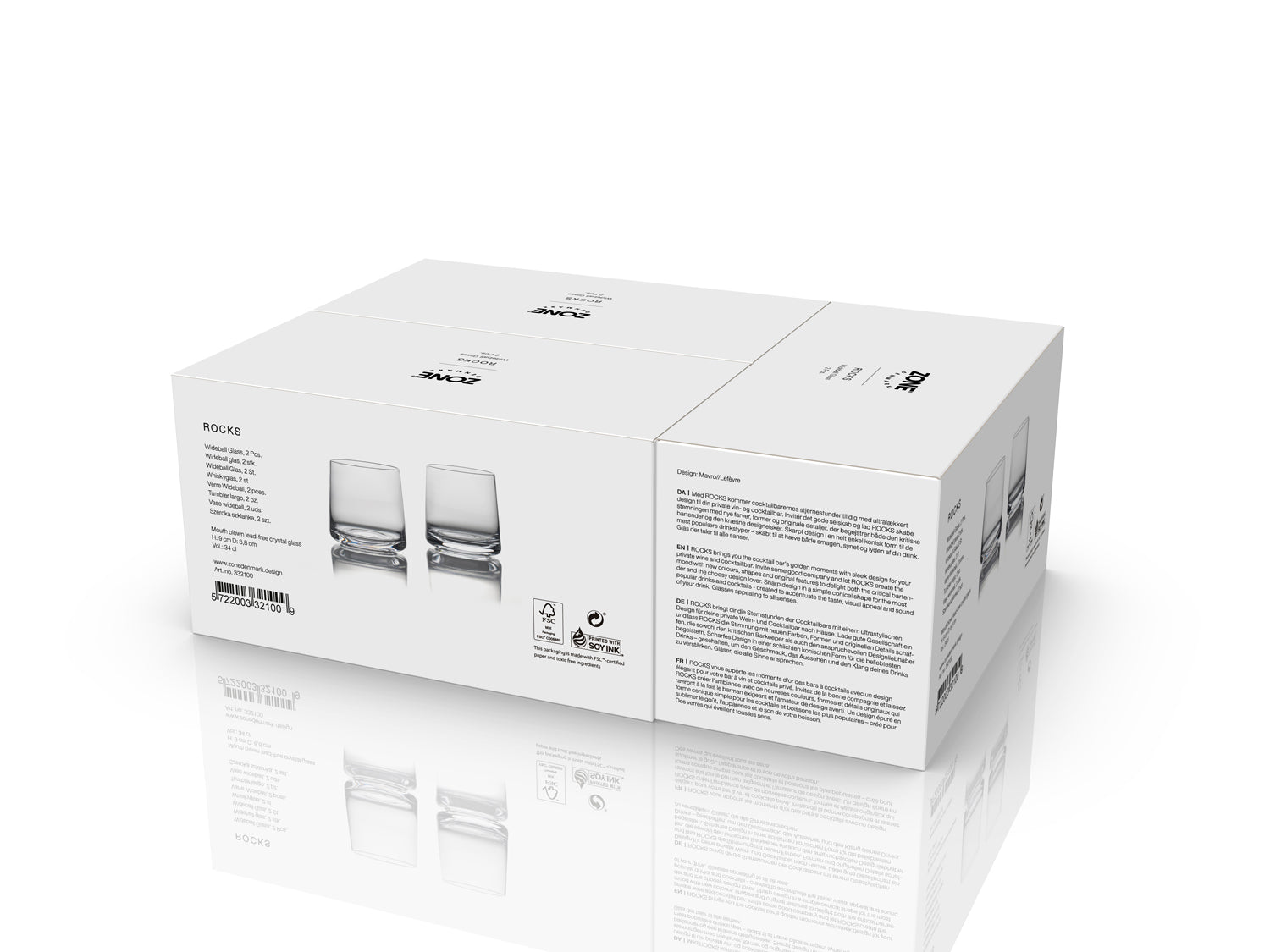 Set de 2 verres wideball ROCKS en verre cristal sans plomb Transparent Zone Denmark - Mathon - 6