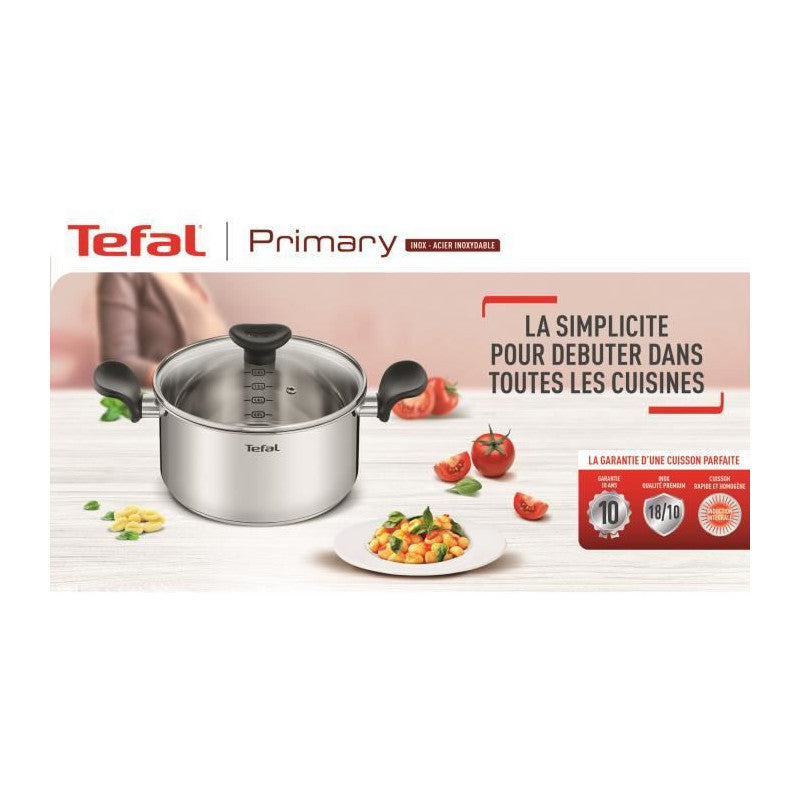Tefal E3082404 Primary Casserole Inox 20 Cm / 3 L + Couvercle / Compatible Induction Seb - Mathon - 2