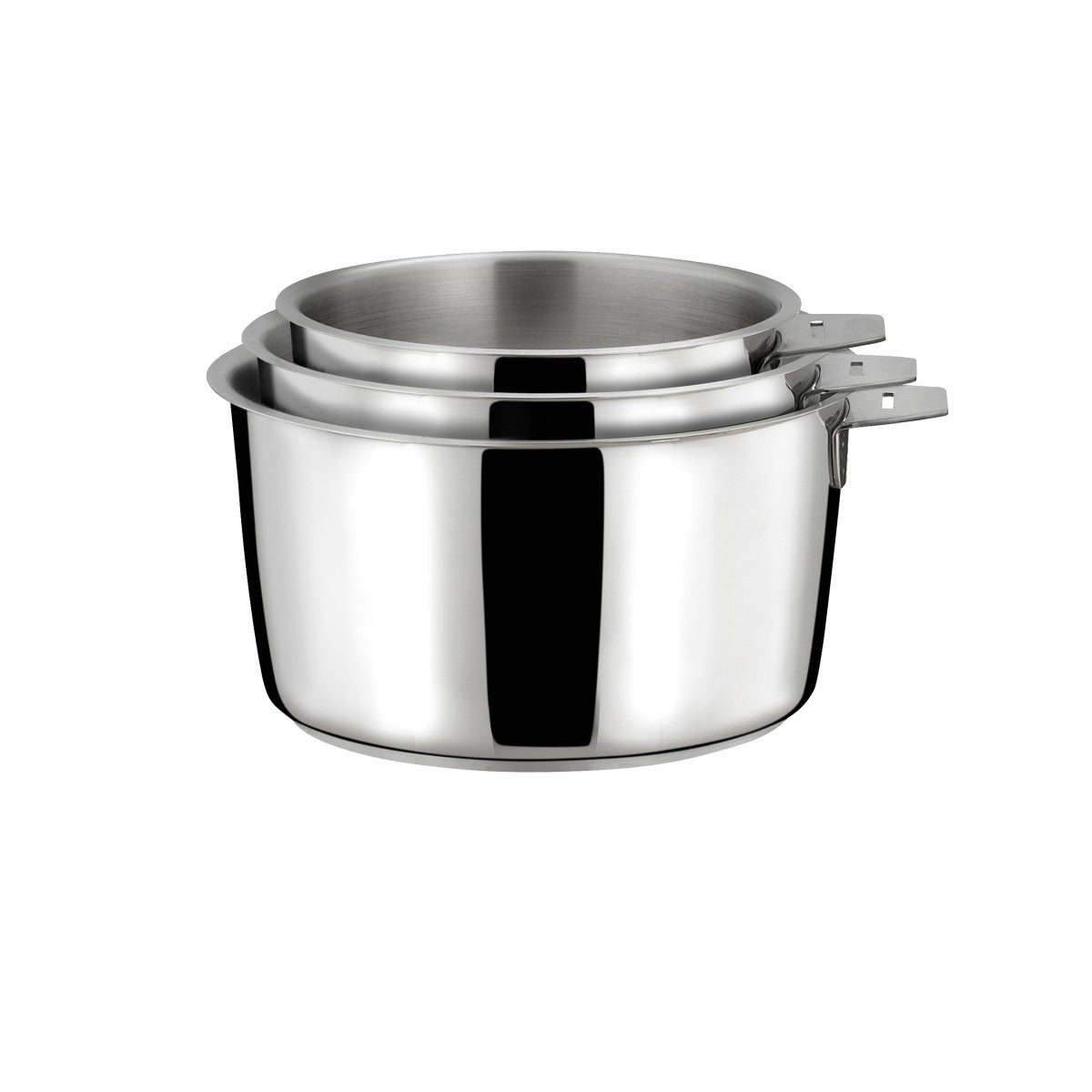 Malice - Série de 3 casseroles 16/18/20cm inox avec poignée noire Cuisinox - Mathon - 2