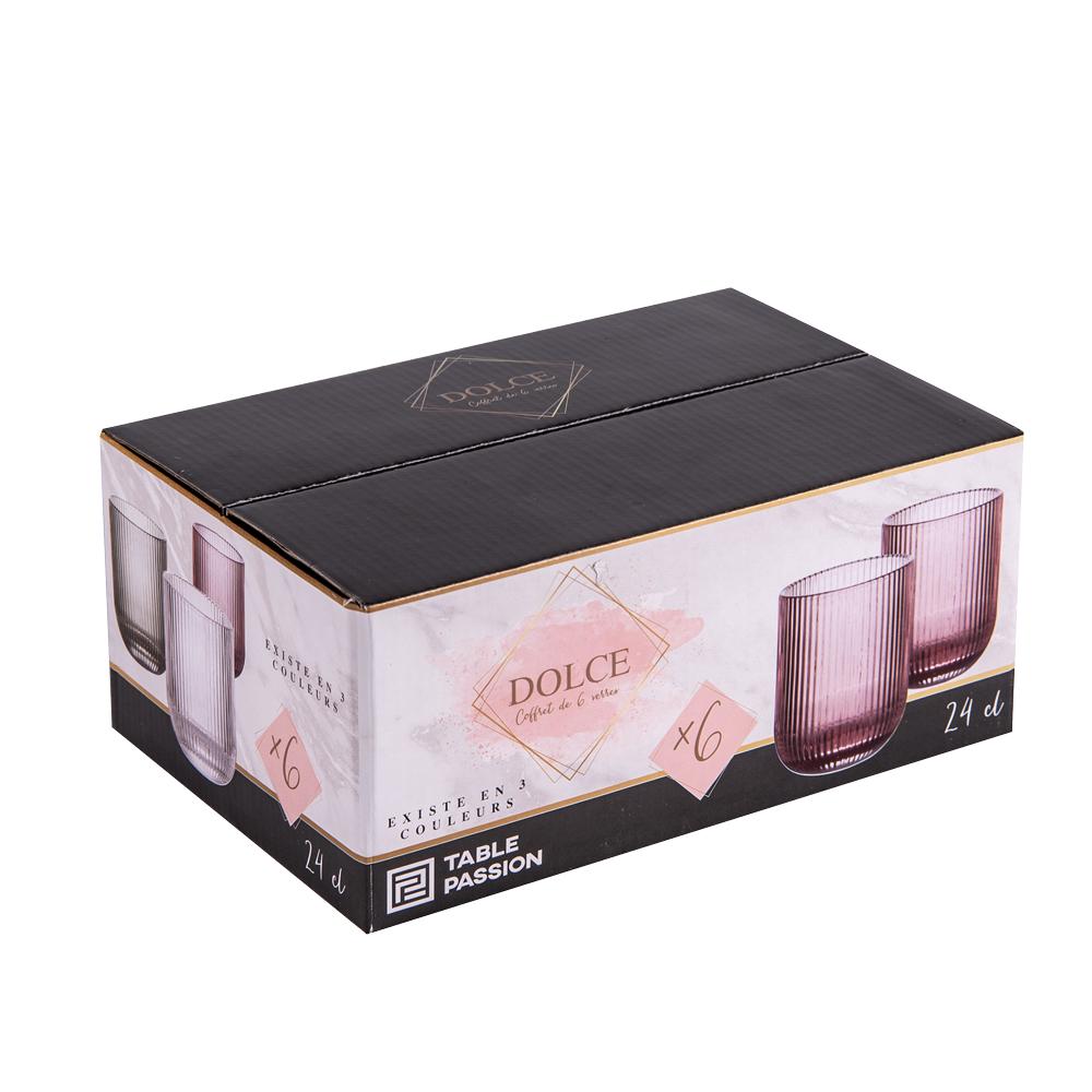 Boite de 6 gobelets bas 24 cl dolce rose Table passion - Mathon - 2