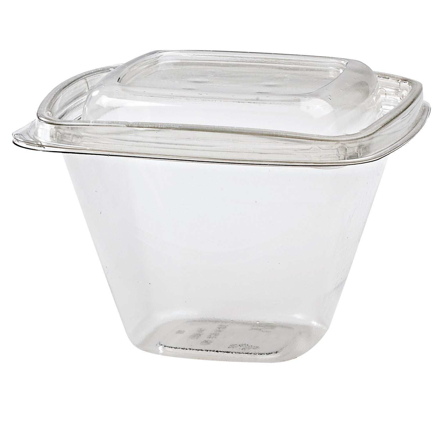 50Pcs - Pot Deli carré PET transparent avec couvercle  128x128x85mm 500ml FirstPack - Mathon