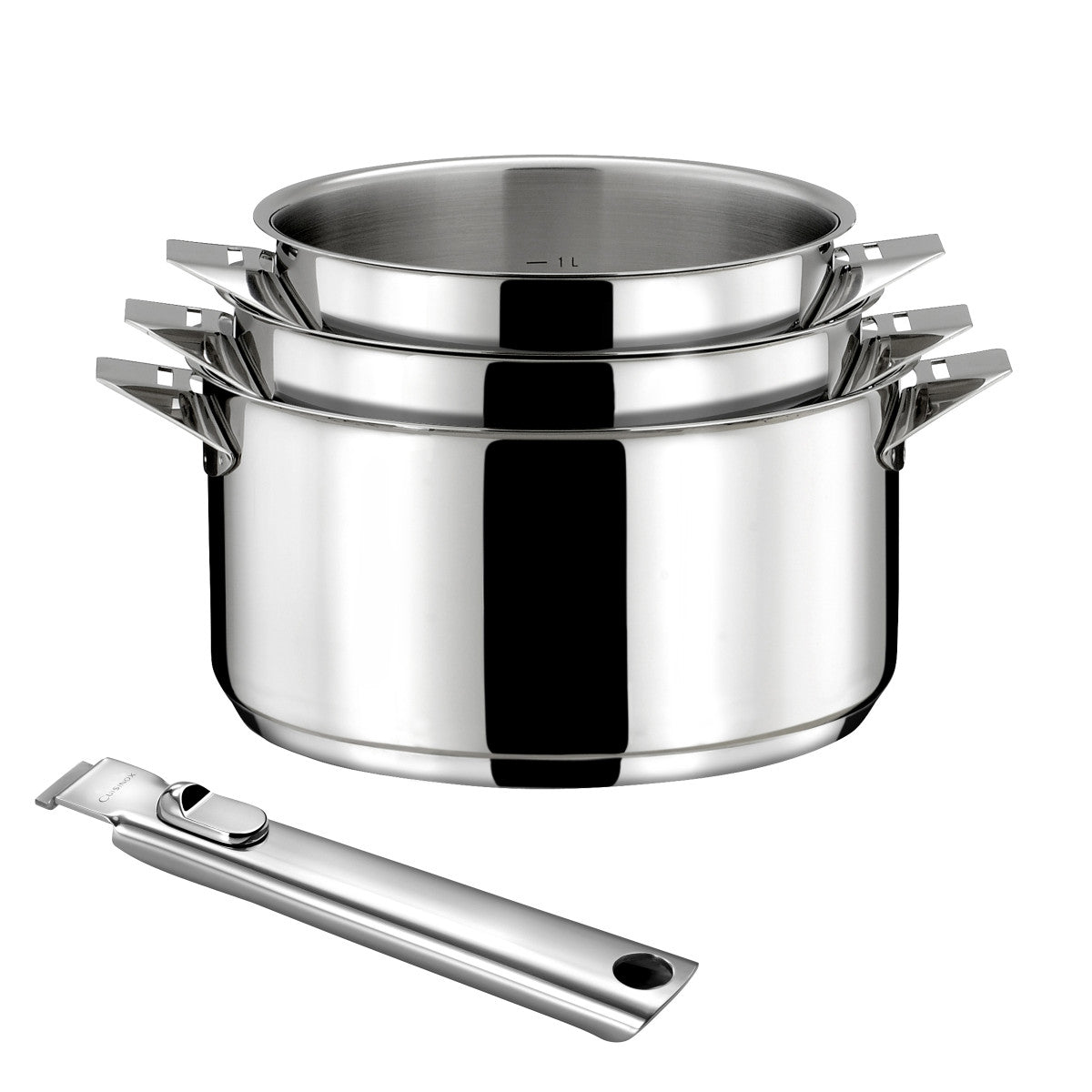 Eclipse - Série de 3 casseroles 16/18/20 cm inox avec poignée Cuisinox - Mathon - 1