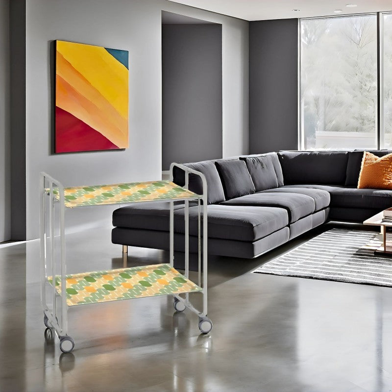 Desserte pliante 2 niveaux avec roulettes – structure gris aluminium, bauhaus Don Hierro - Mathon - 3