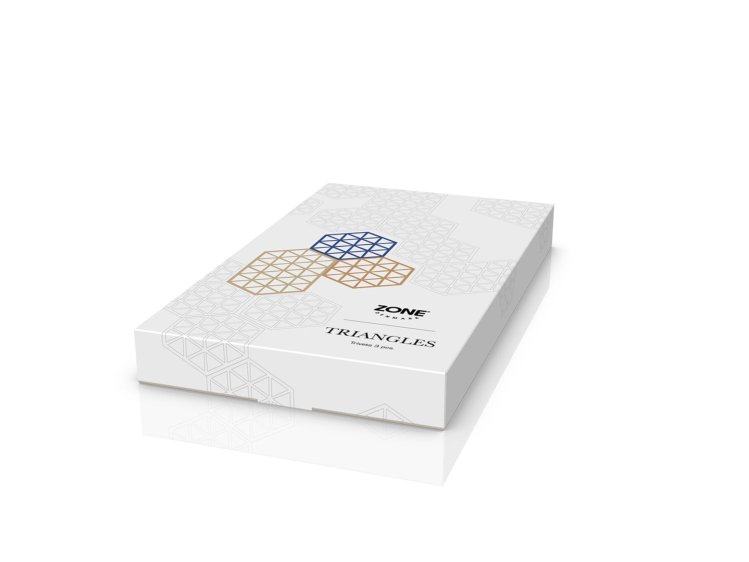 Set de 3 dessous-de-plat TRIANGLE en silicone Kaki/Sable chaud/Indigo Zone Denmark - Mathon - 3