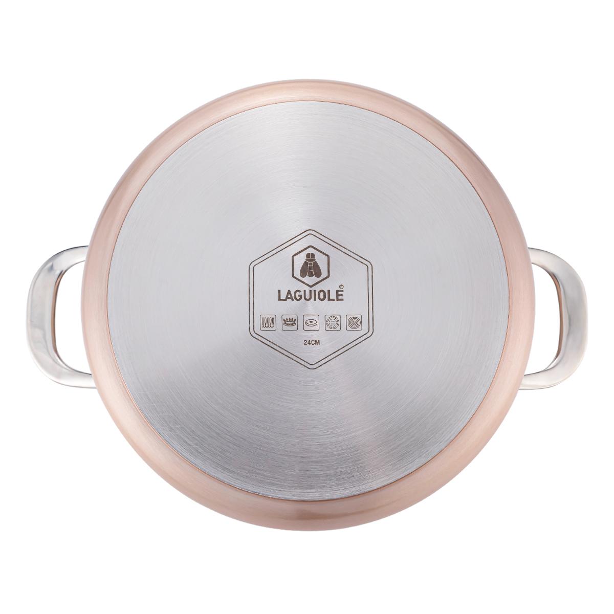 Set de 4 pièces cuivré 28cm Greblon céramique - "Héritage" Laguiole Cuisson - Mathon - 5