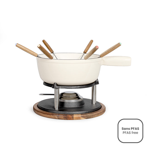 Service à fondue tradition crème 2,6 L 6 personnes Livoo - Mathon - 1