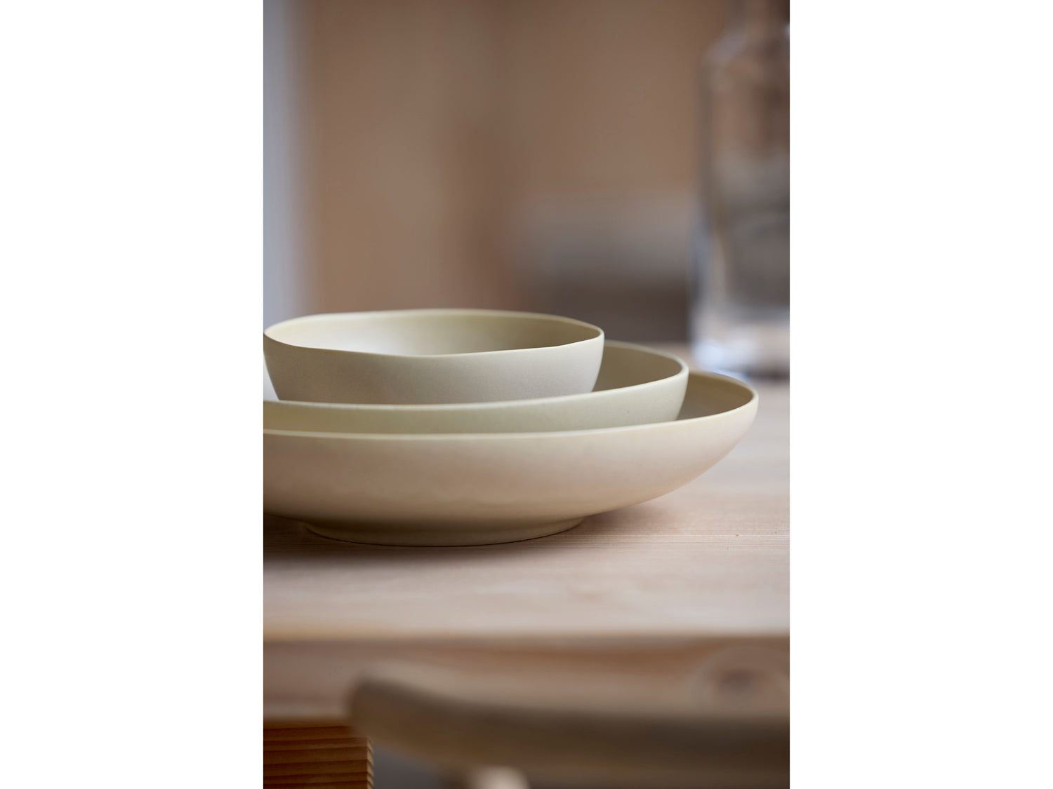 Bol UMAMI 23cm en grès émaillé Beige doux Villa Collection - Mathon - 3