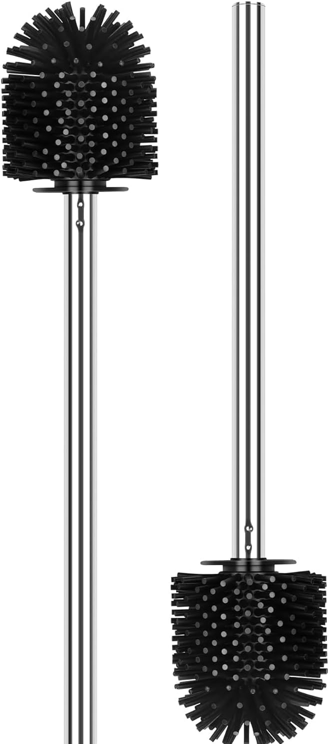 2 Brosse WC en silicone avec manche inox et tête remplaçable Vendos85 - Mathon