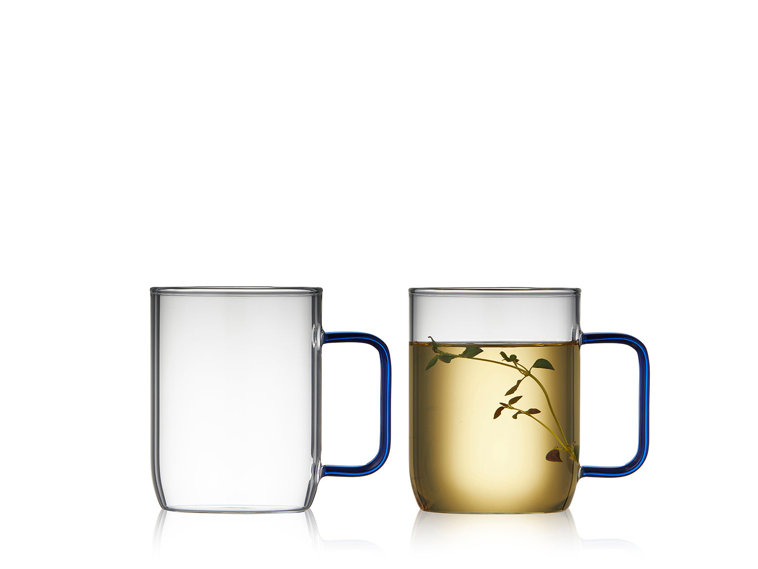 Set de 2 mugs TORINO en verre Bleu Lyngby Glas - Mathon - 1