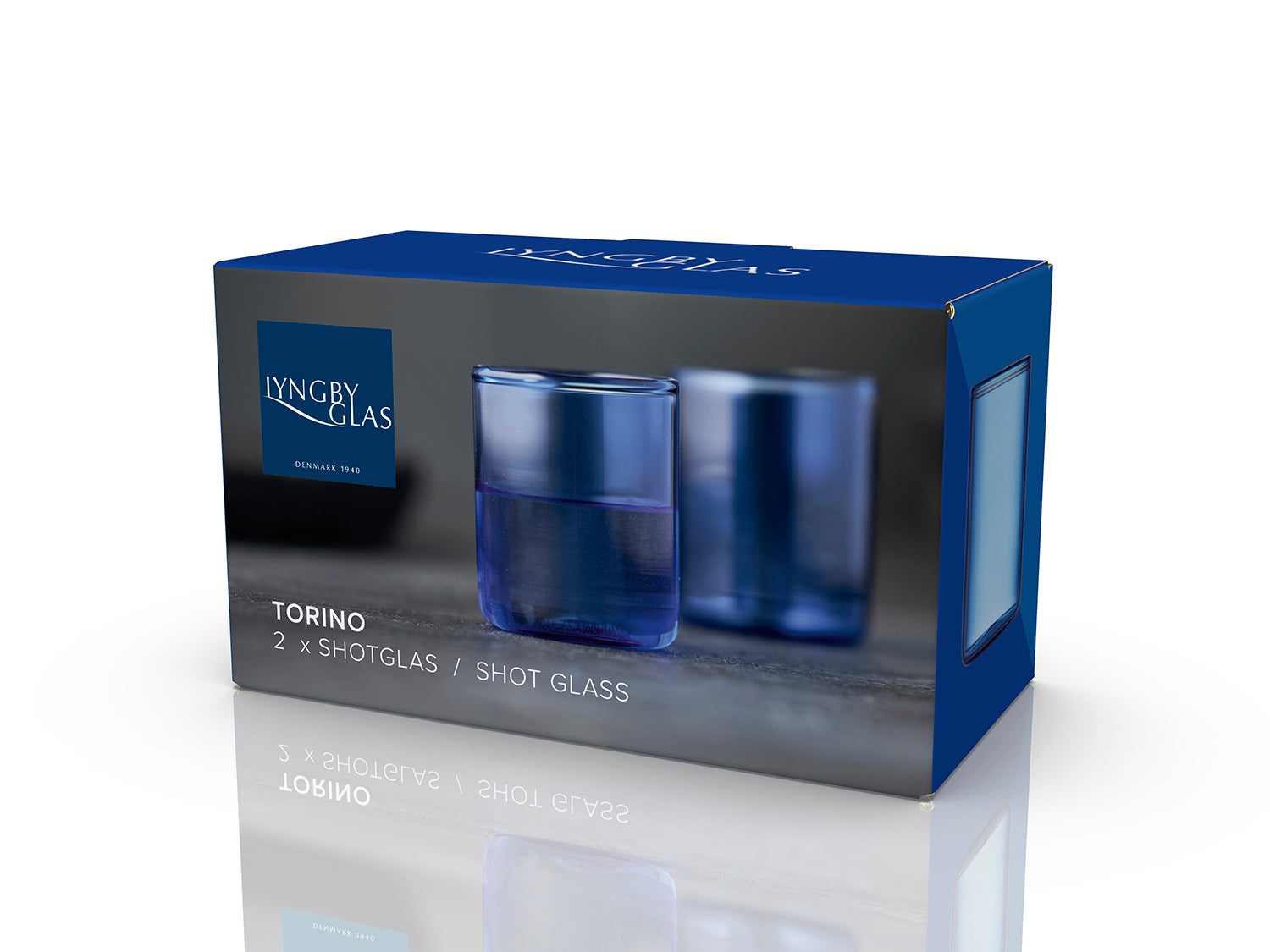 Verre à shot TORINO en verre Bleu Lyngby Glas - Mathon - 4