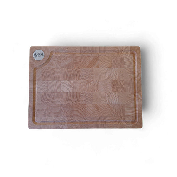 Planche à découper en bois debout hêtre avec rigole et poignée usinée 39,3 x 28,9 cm Roger Orfèvre - Mathon - 1