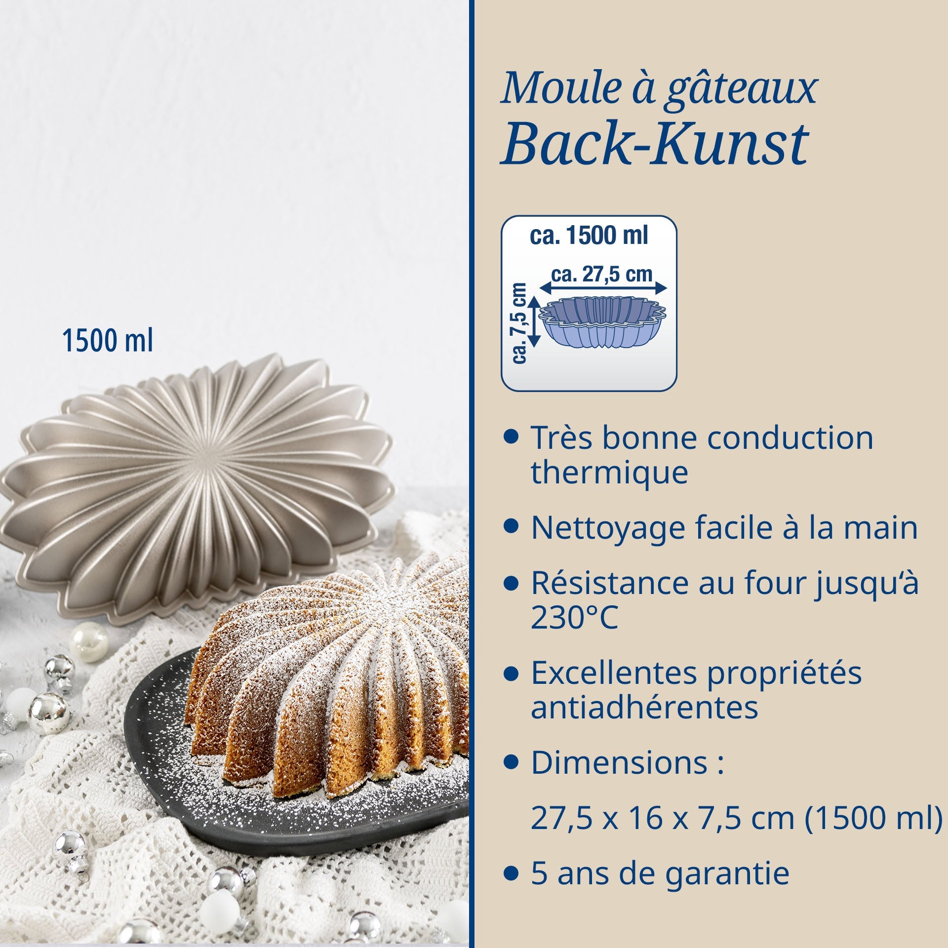 Moule à gâteaux ovale 27,5 x 16 cm  Back-Kunst Dr. Oetker - Mathon - 3
