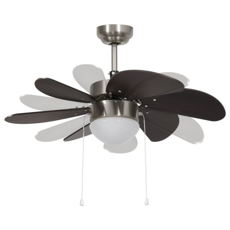 Ventilateur De Plafond Avec Lampe 76 Cm Marron Foncé VIDAXL - Mathon - 6