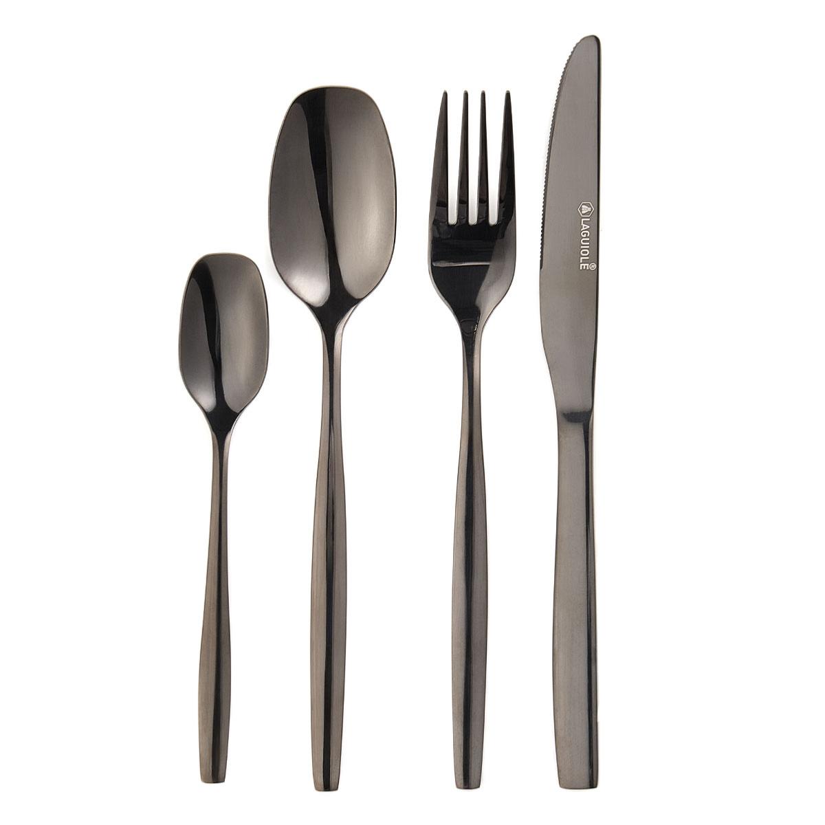 Ménagère 24 pièces - "Elora noir" Laguiole Cuisson - Mathon - 1