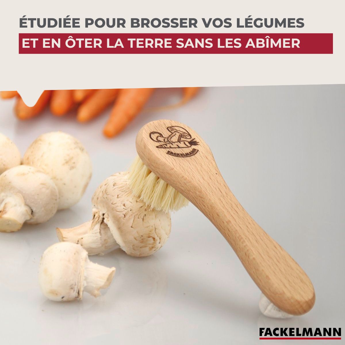 Brosse à légumes en bois  Wood Edition Fackelmann - Mathon - 5