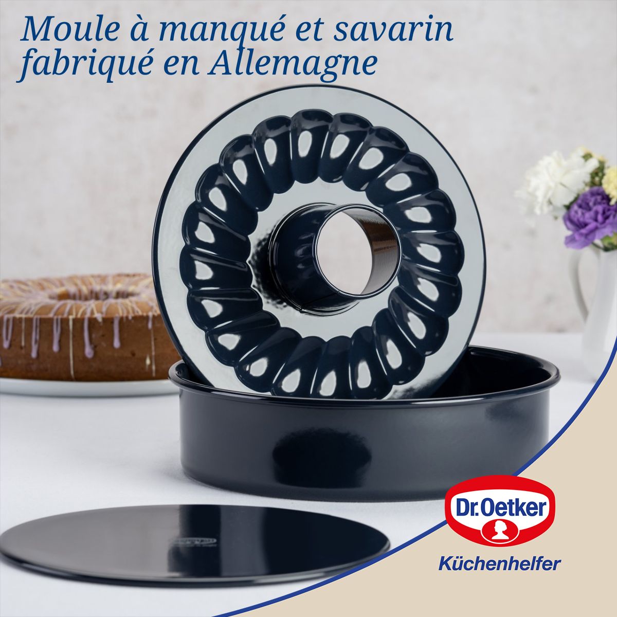 Ensemble de 2 Moules à manqué et savarin double fond 28 cm Dr. Oetker Back Liebe Dr. Oetker - Mathon - 2
