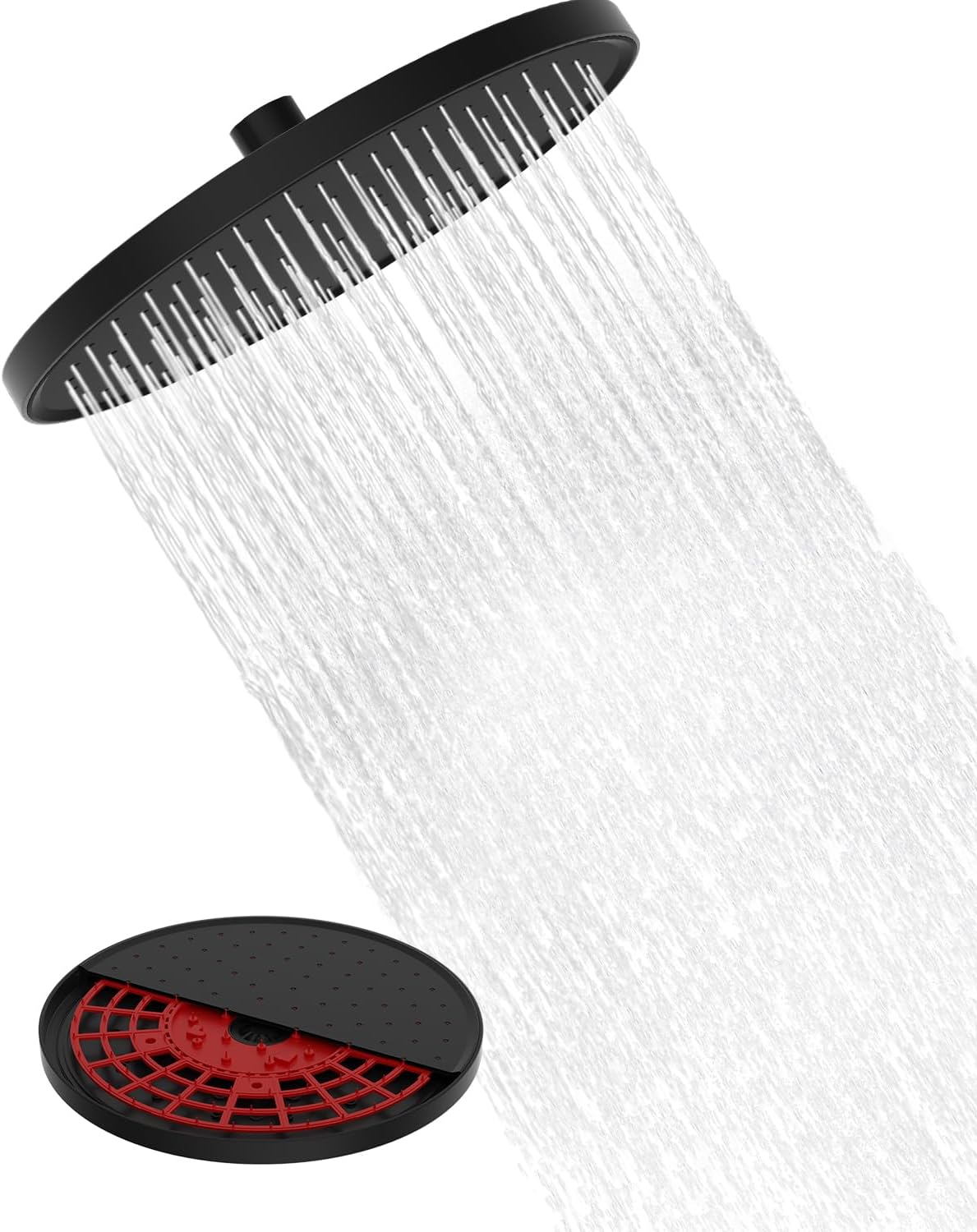 Pommeau de douche rond 25 cm noir pivotant 360° Vendos85 - Mathon