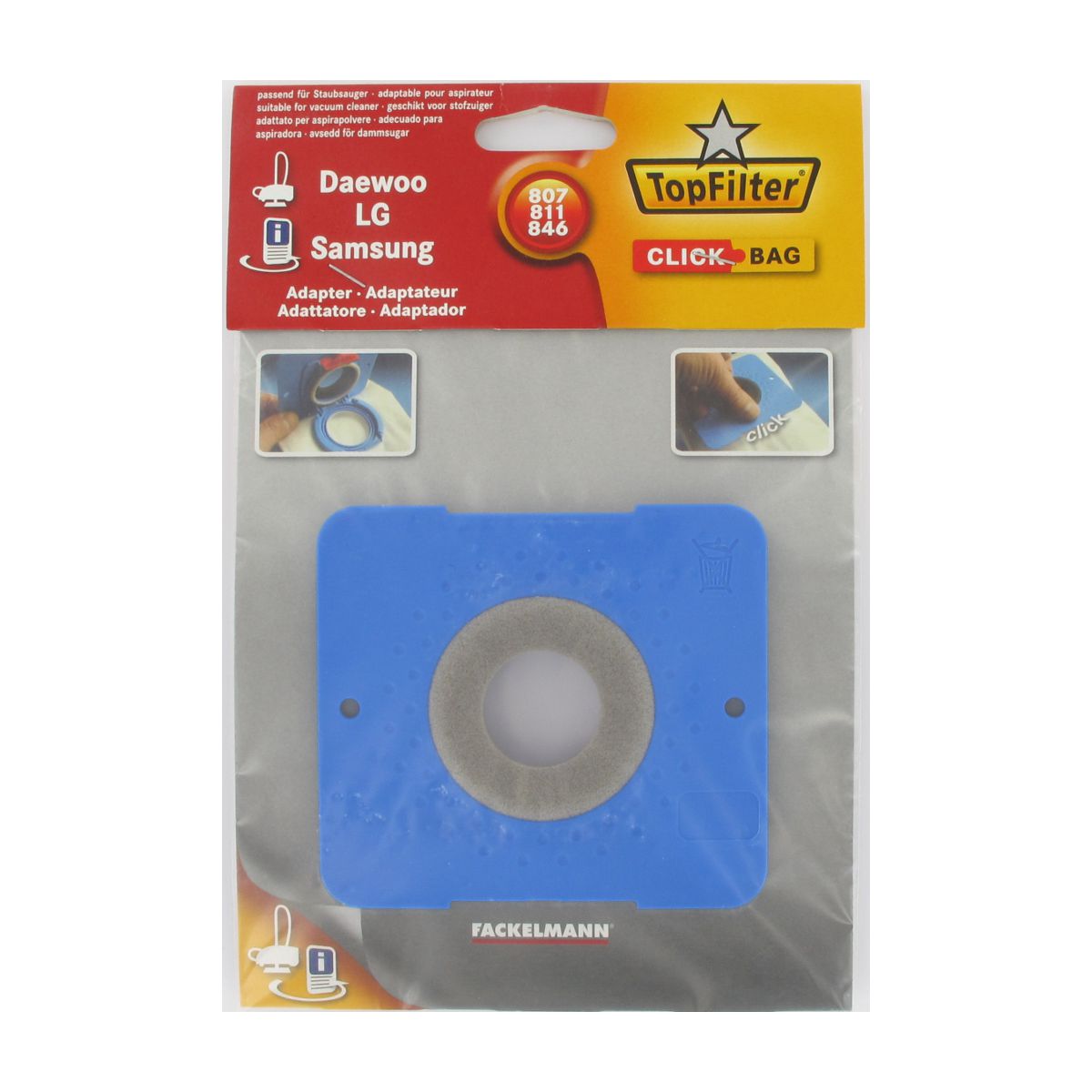 Adaptateur Click Bag pour aspirateurs AEG 480 et Samsung 807/811/846 TopFilter - Mathon - 2