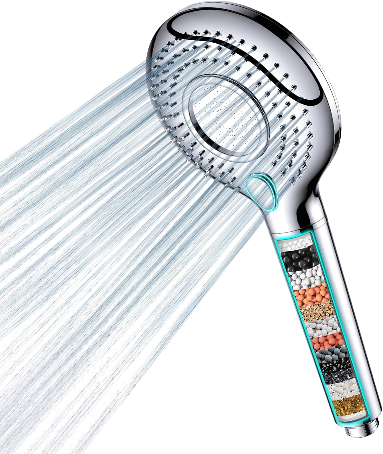 Pommeau de douche argenté foncé 3 jets haute pression Vendos85 - Mathon