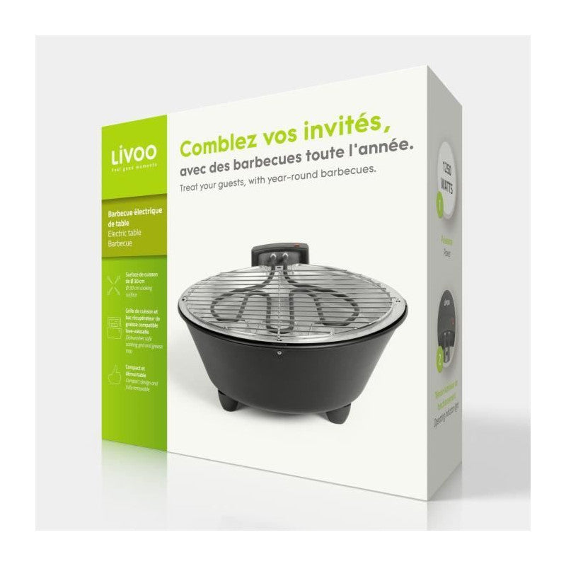 Barbecue électrique De Table - Livoo - Doc267 - 1250w - ø30 Cm - Bac Récupérateur Amovible - Témoin Lumineux - Démontable Livoo - Mathon - 5