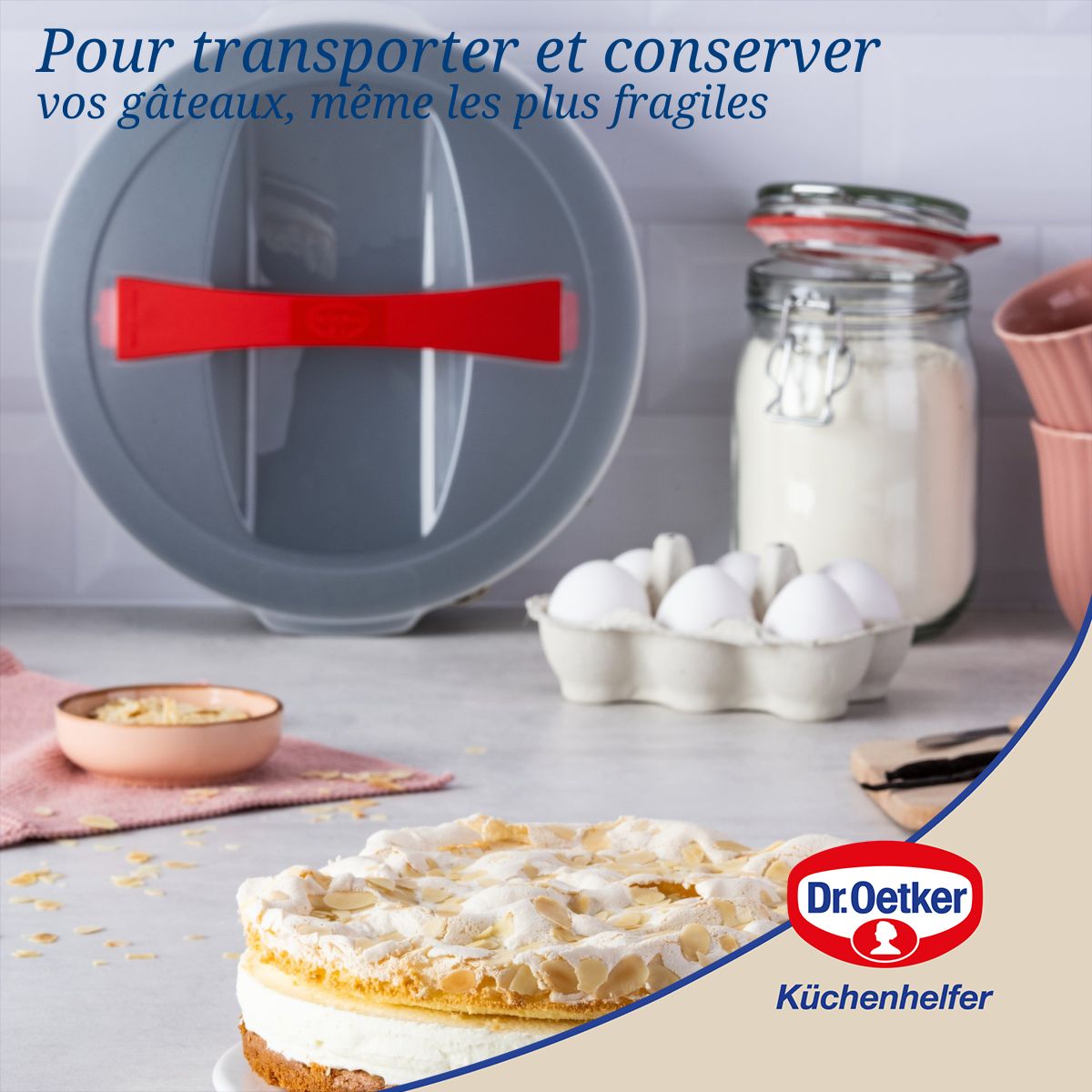 Ensemble de 2 Moules à manqué à charnière 26 cm avec couvercle de transport Dr. Oetker Bake and Go Dr. Oetker - Mathon - 4
