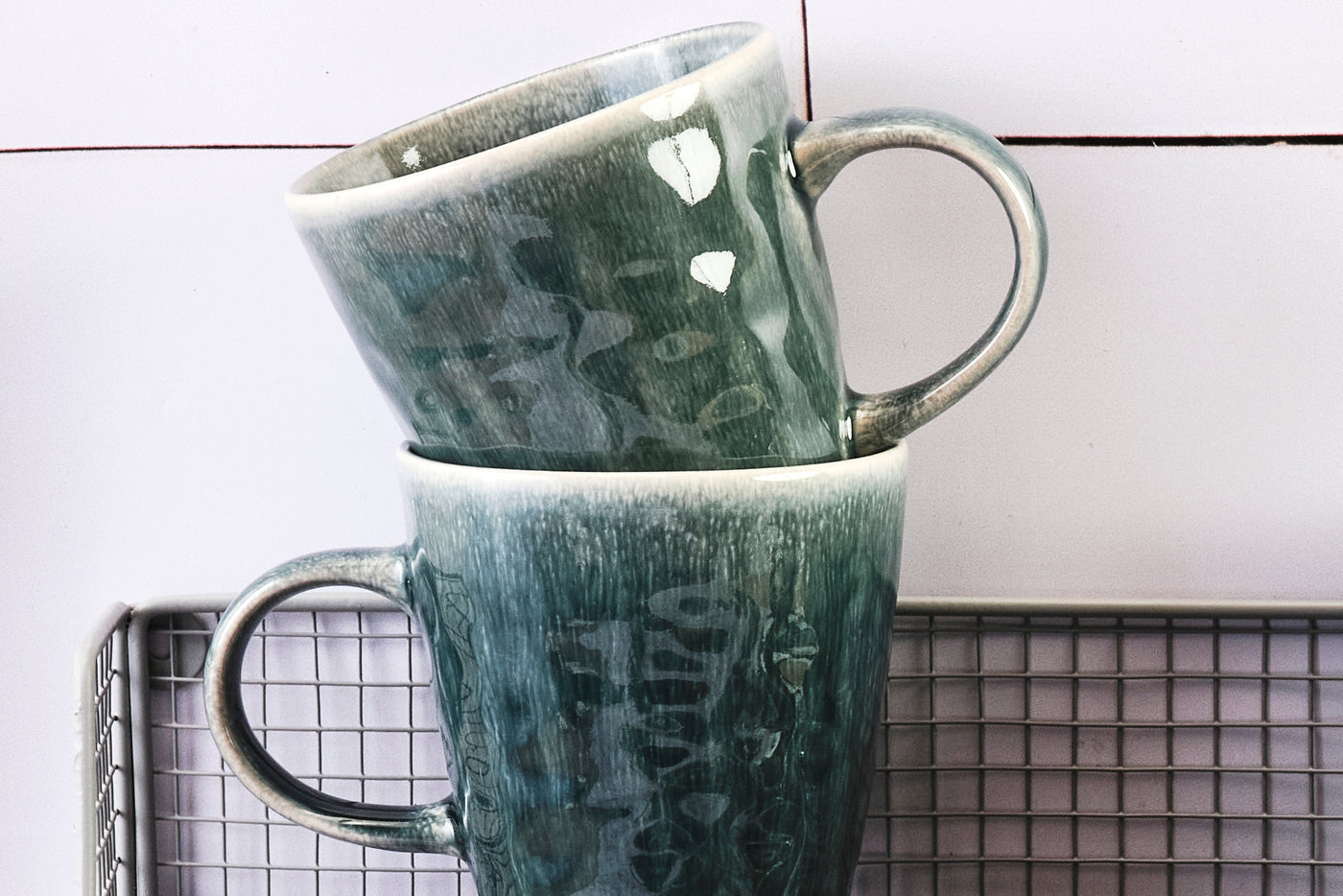 Lot de 6 mugs en grès bleu 40cl Björn - Mathon - 5