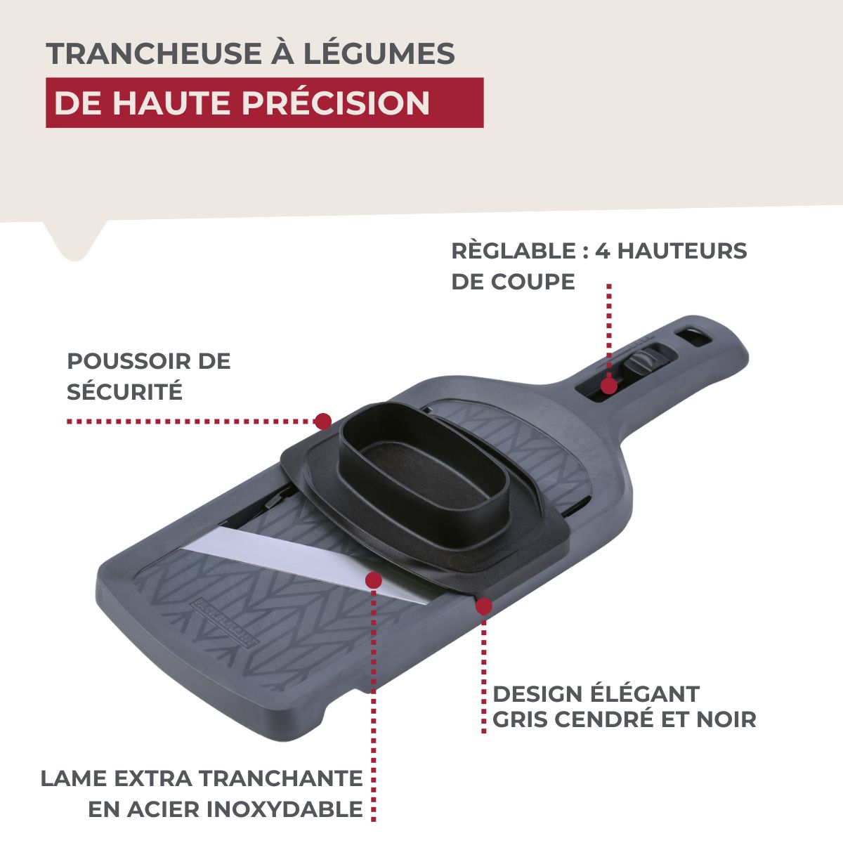Mandoline réglable 4 hauteurs Fackelmann - Mathon - 6