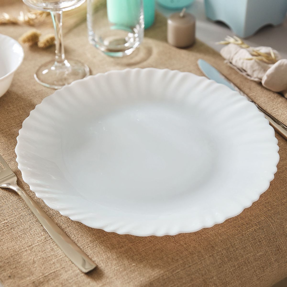 Assiette blanche 27 cm Feston Luminarc - Mathon - 4