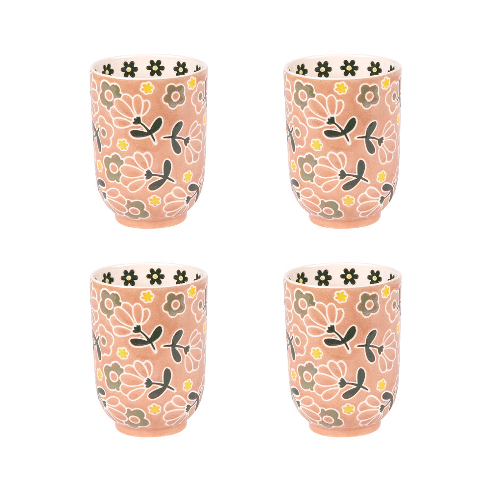 Coffret de 4 gobelets Peony 7,8 cm Table passion - Mathon - 1