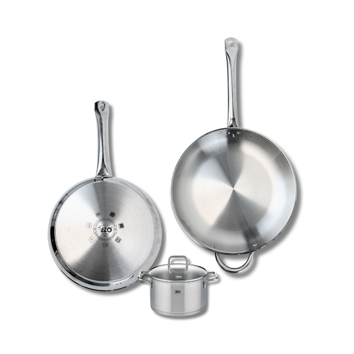 Ensemble de 2 Poêles de cuisson 28 et 32 cm et 1 faitout 14 cm  Profi Citrin Elo - Mathon - 1