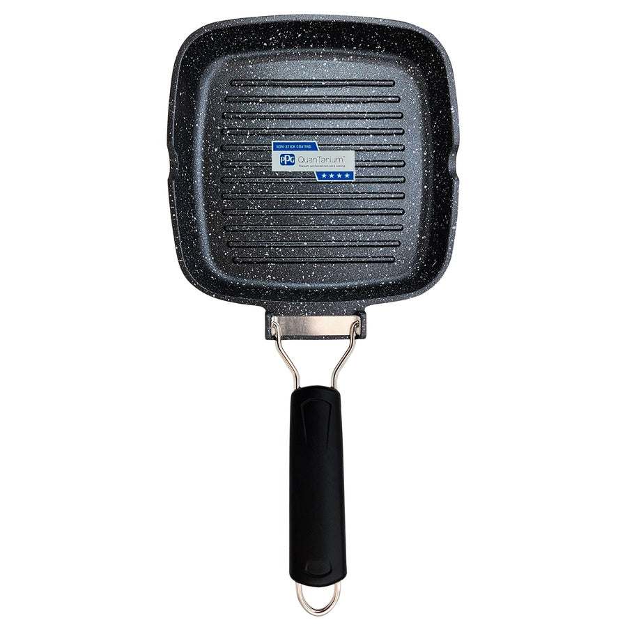 Poêle à Griller Induction Antiadhésif Titane 20x20cm Fonte d