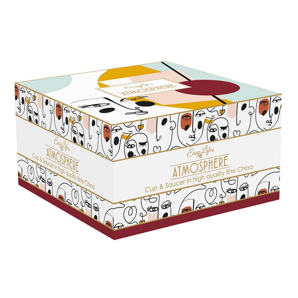 Coffret déjeuner en porcelaine Modernisme 40 cl easy life - Mathon - 2