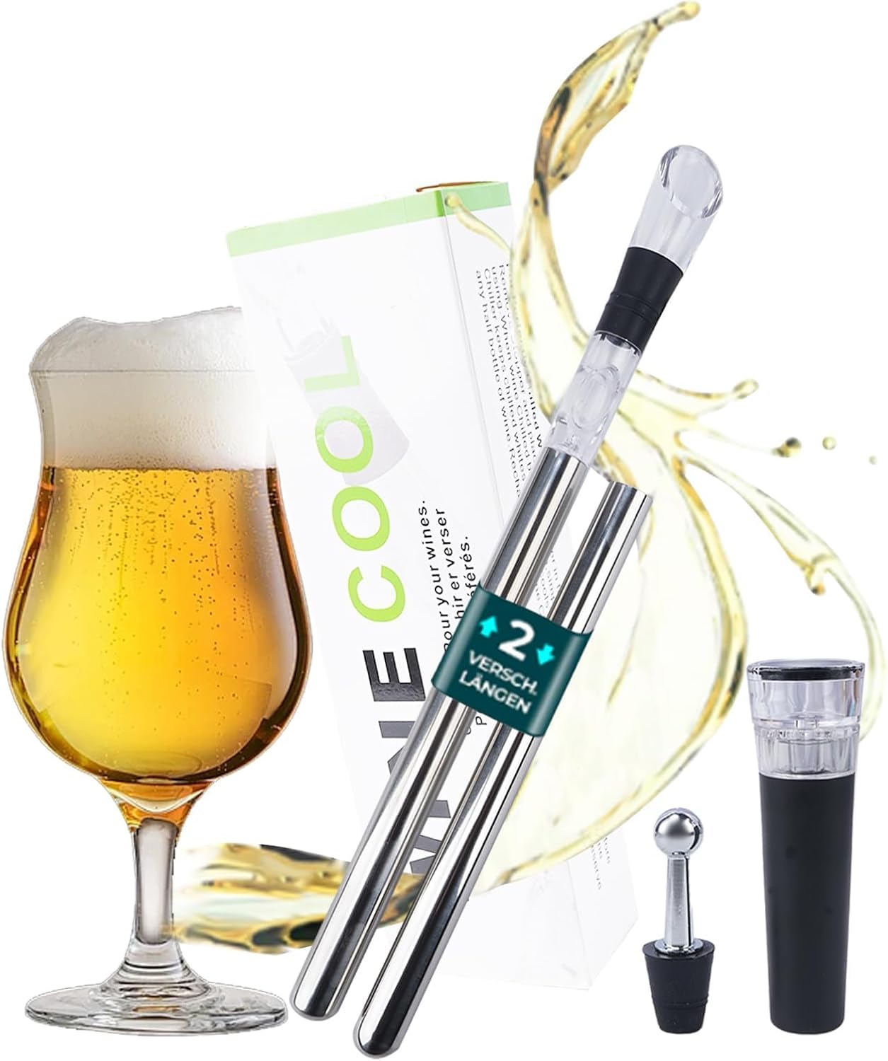 Set 5-en-1 Accessoires Vin – Refroidisseur et Bouchons Vendos85 - Mathon