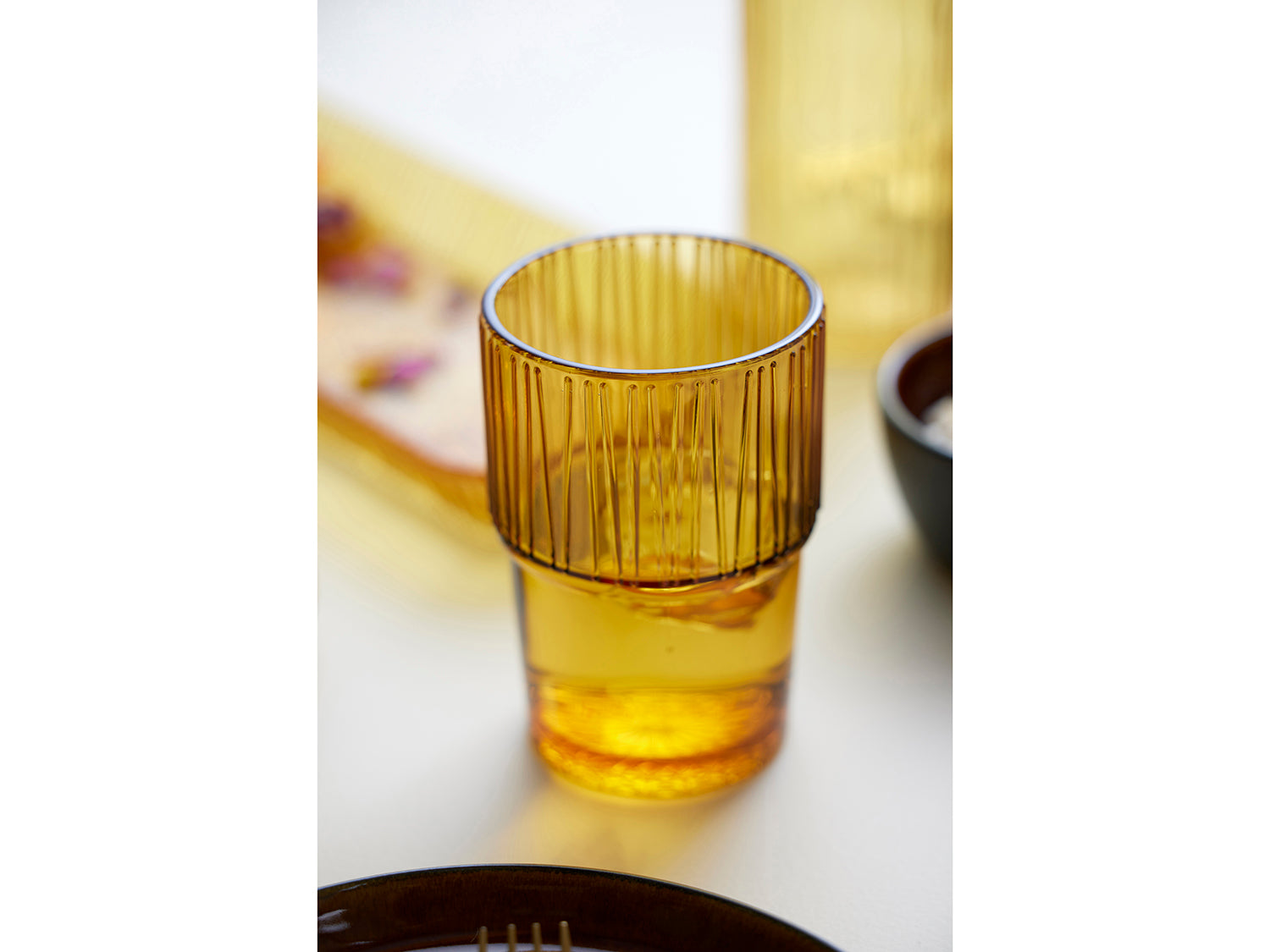 Set de 4 verres à café KUSINTHA en verre coloré Ambre Bitz - Mathon - 10