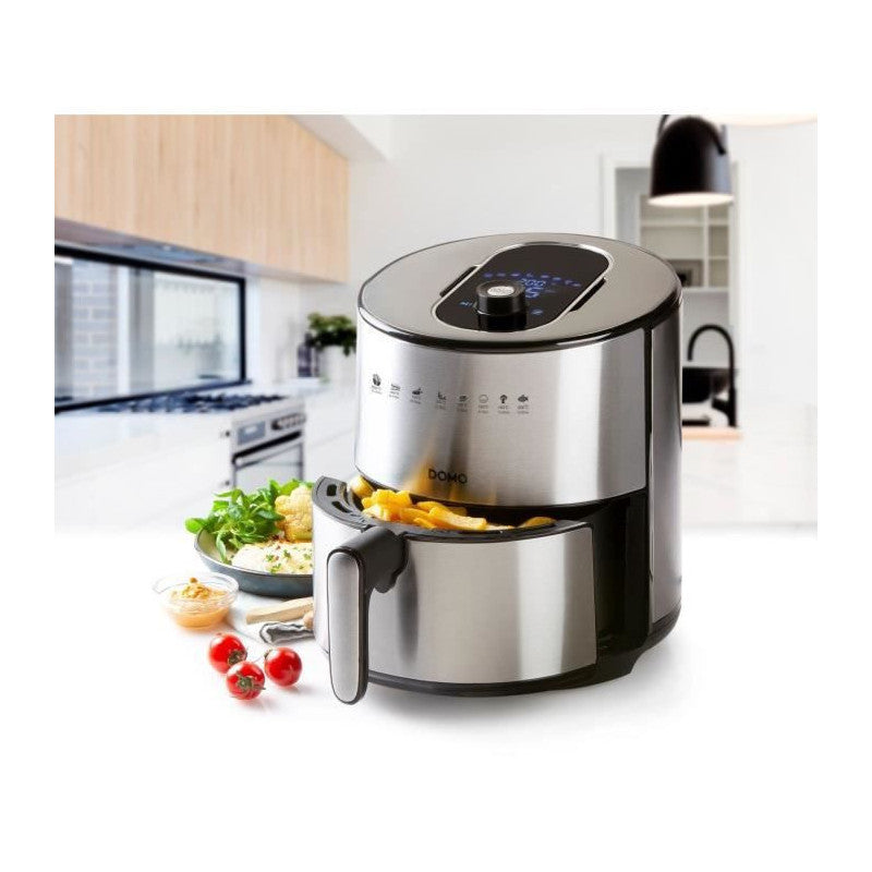 Domo Do530fr - Deli-fryer 4l - Friteuse A Air Chaud - 1,2kg - 80? A 200?c - 8 Programmes - Minuterie 60min - Ecran Lcd Domo - Mathon - 5