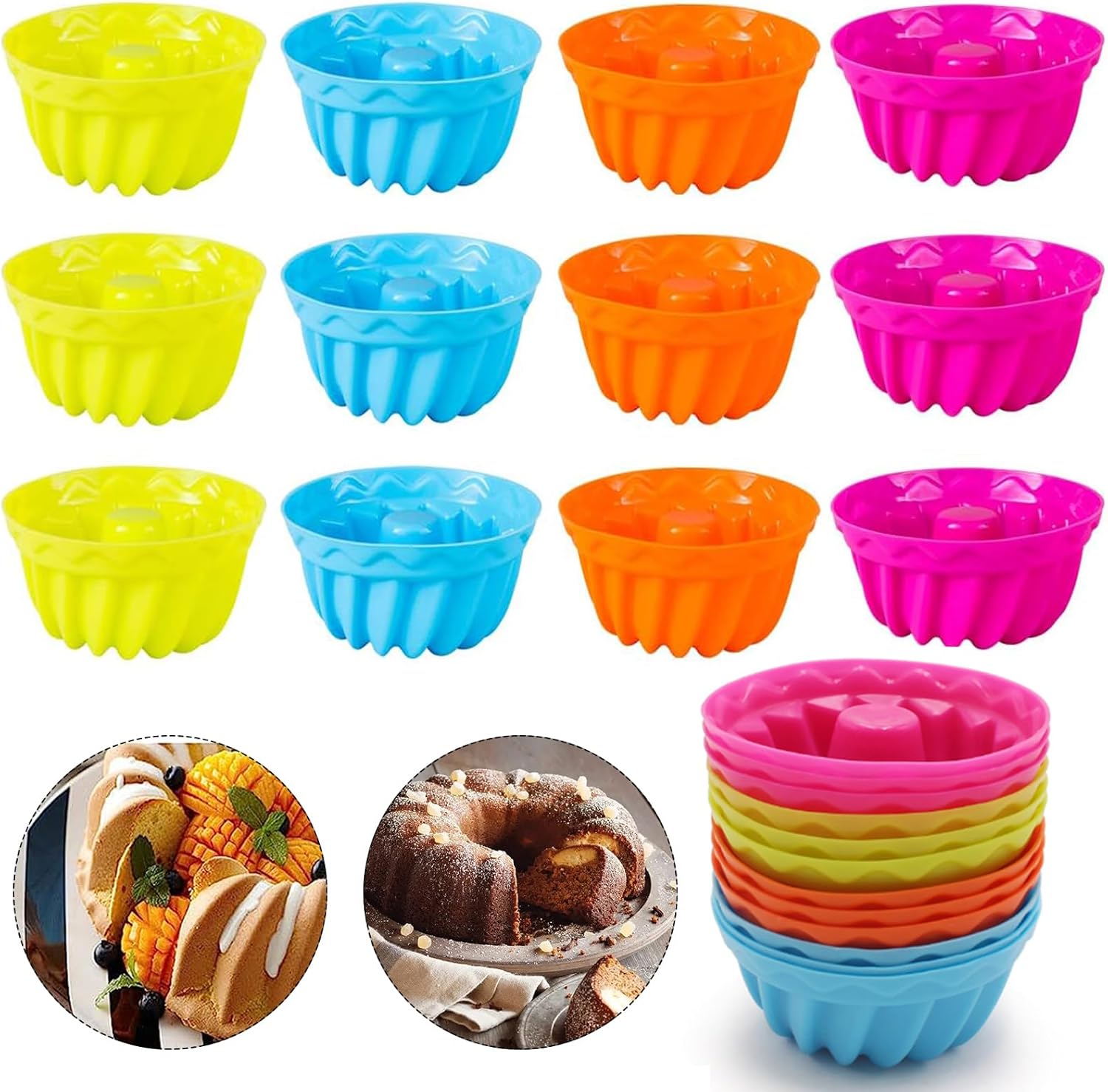 Lot de 24 mini moules à kouglof en silicone Vendos85 - Mathon