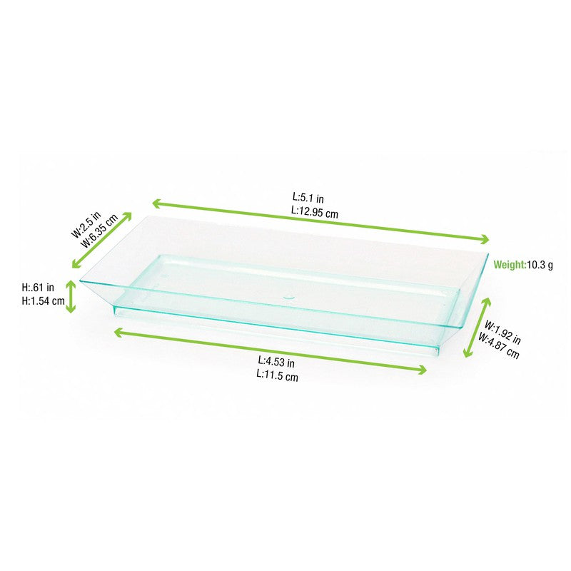 50Pcs - Elément de plateau réemployable plastique vert transparent "Klarity"  130x62mm FirstPack - Mathon - 4