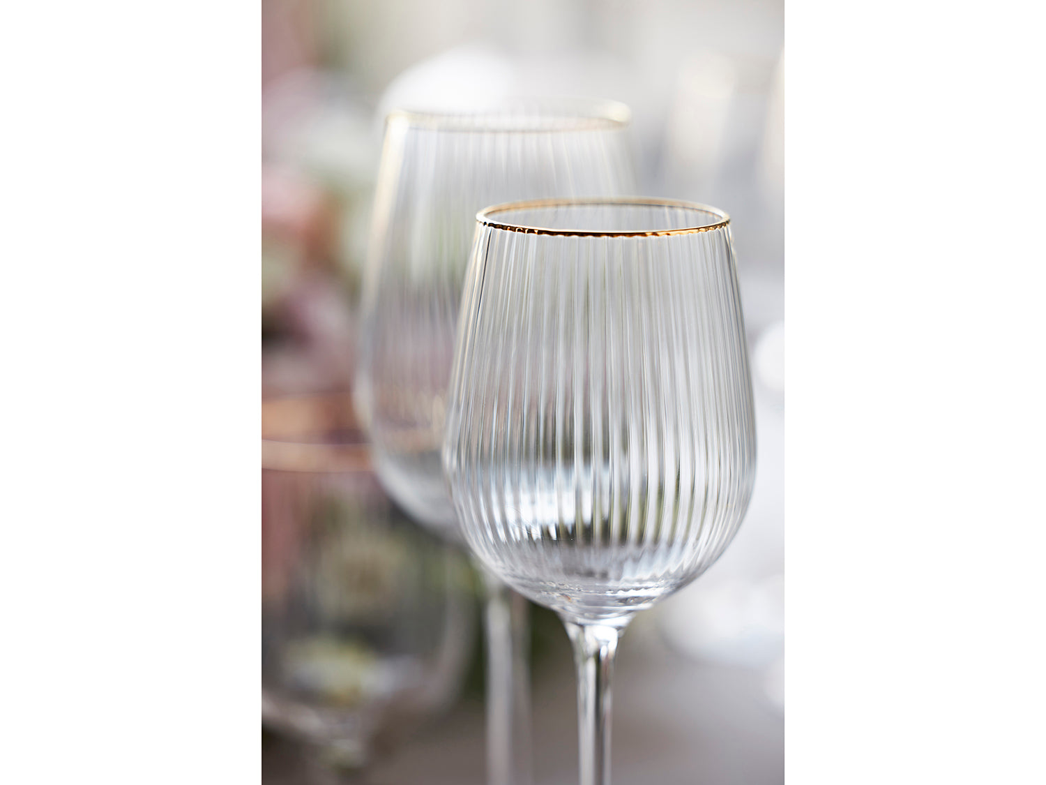 Set de 4 verres à vin blanc PALERMO GOLD Transparent Lyngby Glas - Mathon - 5