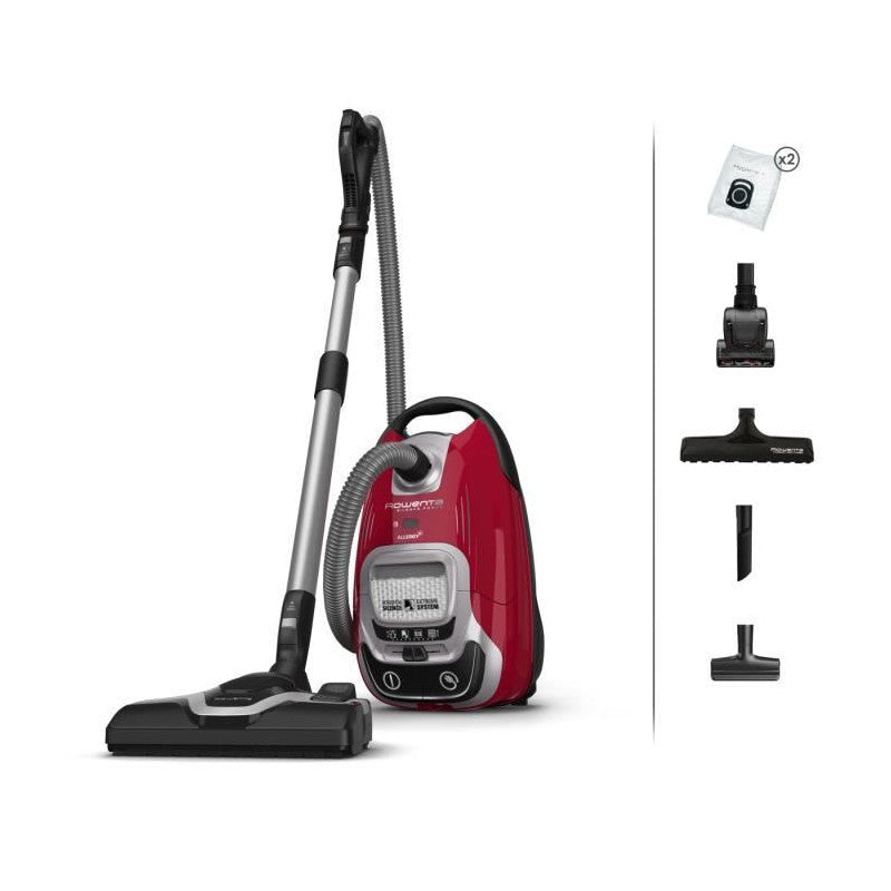 Silence Force Effitech Aspirateur Avec Sac, Bac 4,5 L, Ultra Silencieux 57 Db(a), Haute Filtration, Rouge Yy5453fe Rowenta - Mathon - 1