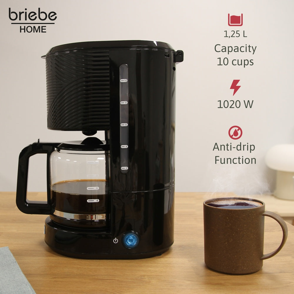 Elegance Ensemble Grille Pain 2 Fentes Bouilloire 1,7L Cafetière Filtre 10 Tasse  Noir SKT1178BLK - Mathon - 4