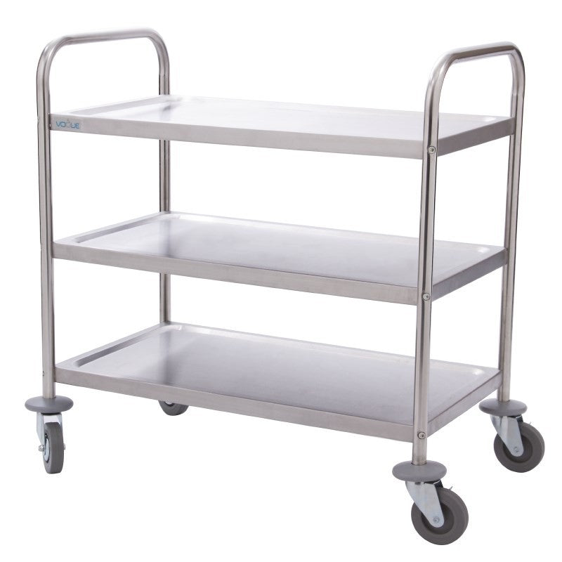 Chariot de débarrassage en inox 3 niveaux 825 x 710 x 405 mm - Vogue - Mathon - 1