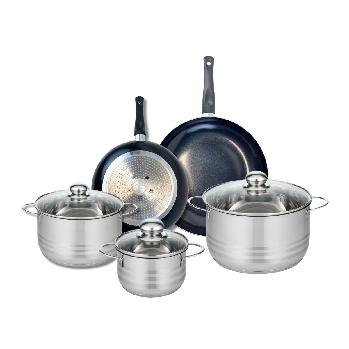 Ensemble de 2 Poêles de cuisson 24 et 28 cm et 3 faitouts 16, 20 et 24 cm  Prima Brillant Elo - Mathon - 1