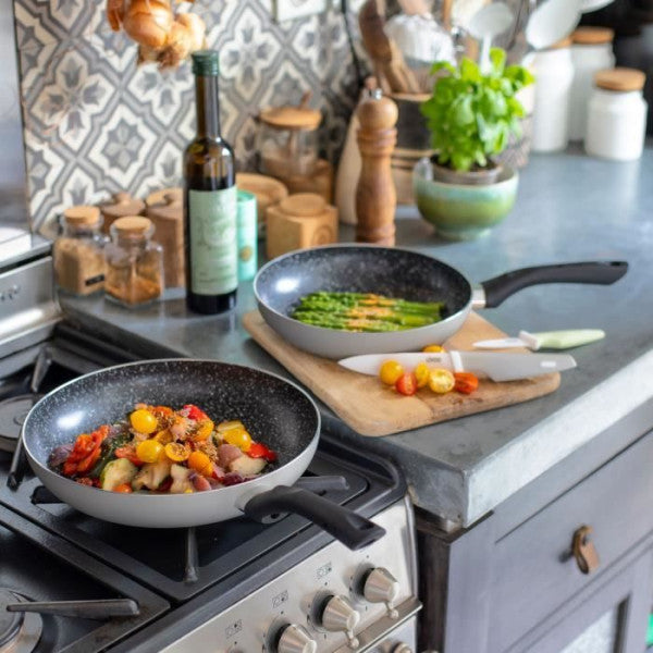 Set De 3 Poeles Aspect Pierre - Livoo - Men124gr - Gris Livoo - Mathon - 6