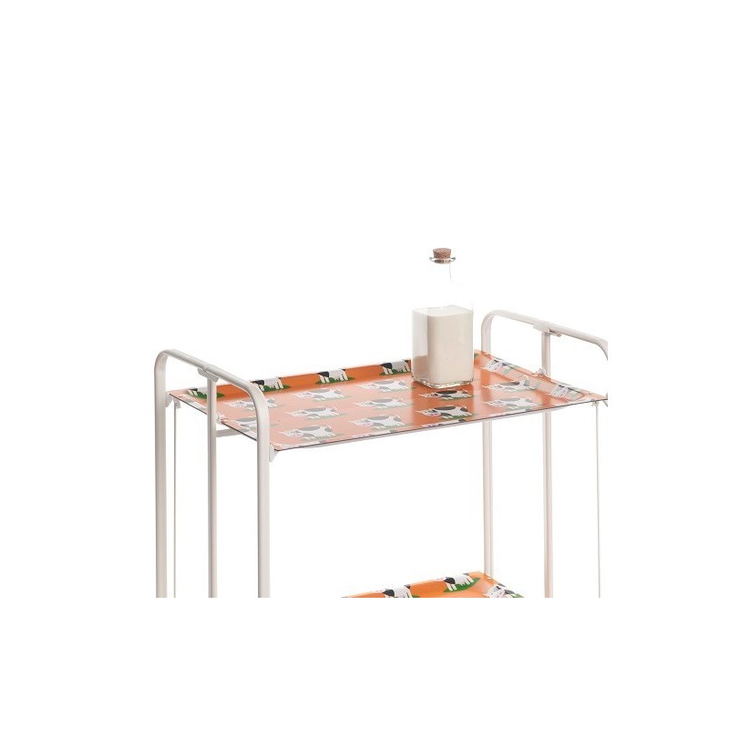 Desserte pliante 2 niveaux avec roulettes – structure blanche, bauhaus Don Hierro - Mathon - 4