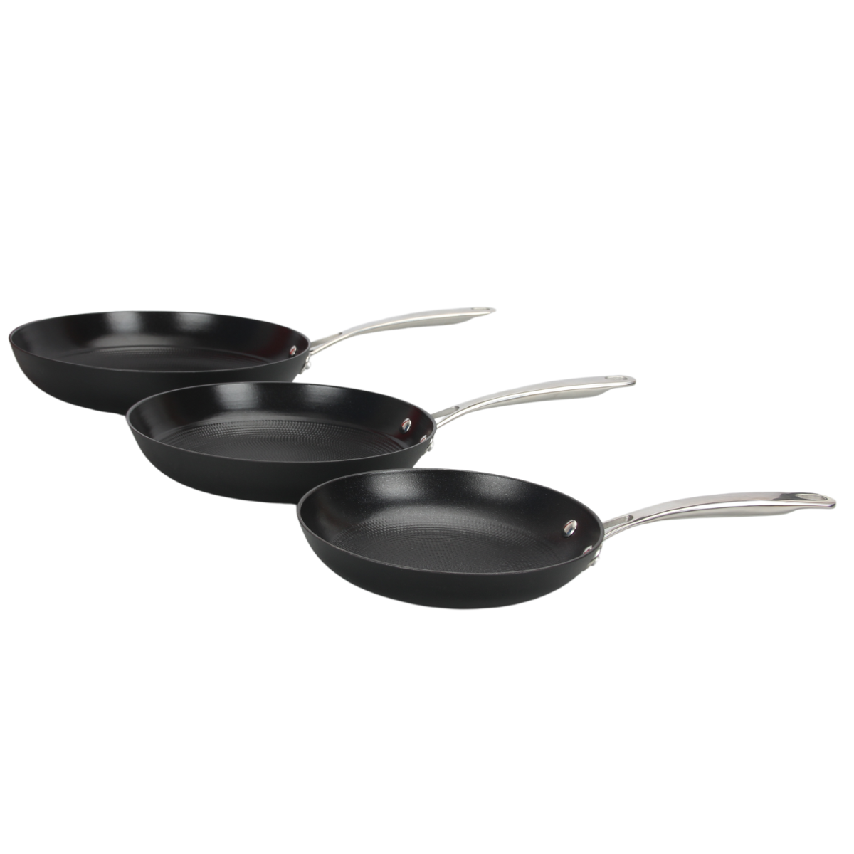 Set de 3 poêles noir 20/24/28cm - "AirIron" Laguiole Cuisson - Mathon - 2