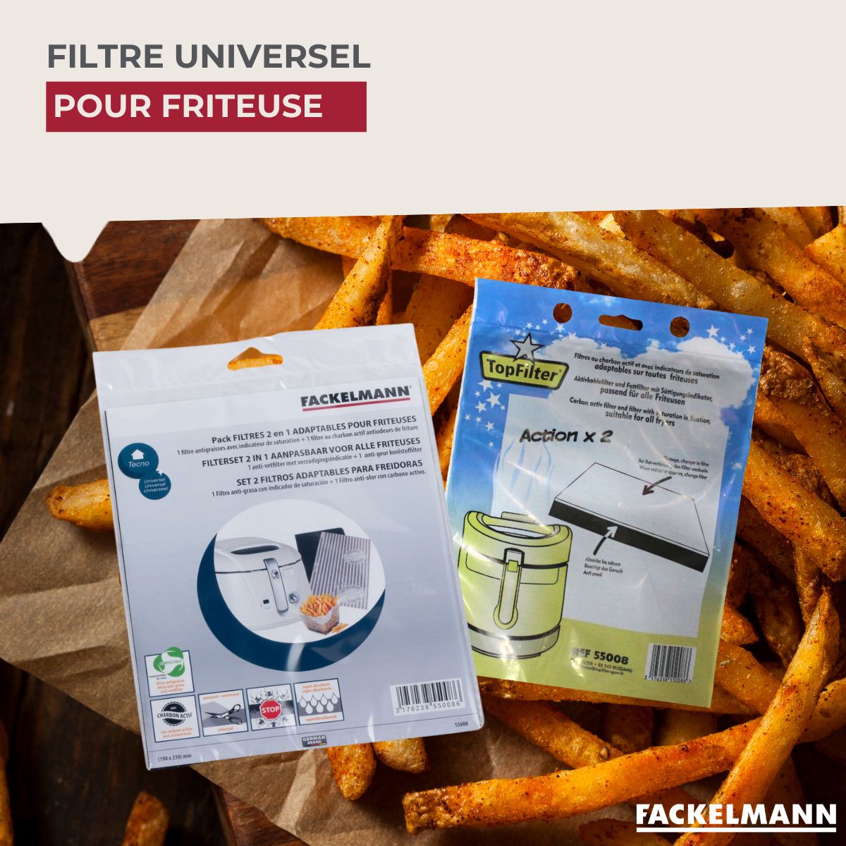 Filtre universel pour friteuse  Accessoires hotte et friture Fackelmann - Mathon - 2