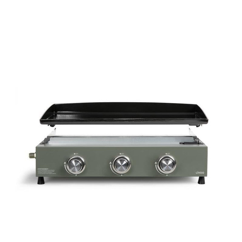 Plancha Gaz - Livoo - Doc324 - 3 Brûleurs - Vert / Noir Livoo - Mathon - 2